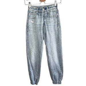 Rag & Bone Light Wash Miramar Printed Denim Jogger Pajama Jeans XXS